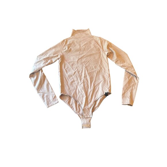 Skims Womens Long Sleeve Bodysuit ICamel Size L /XL Stretch ComfortMock Neck - Picture 1 of 4